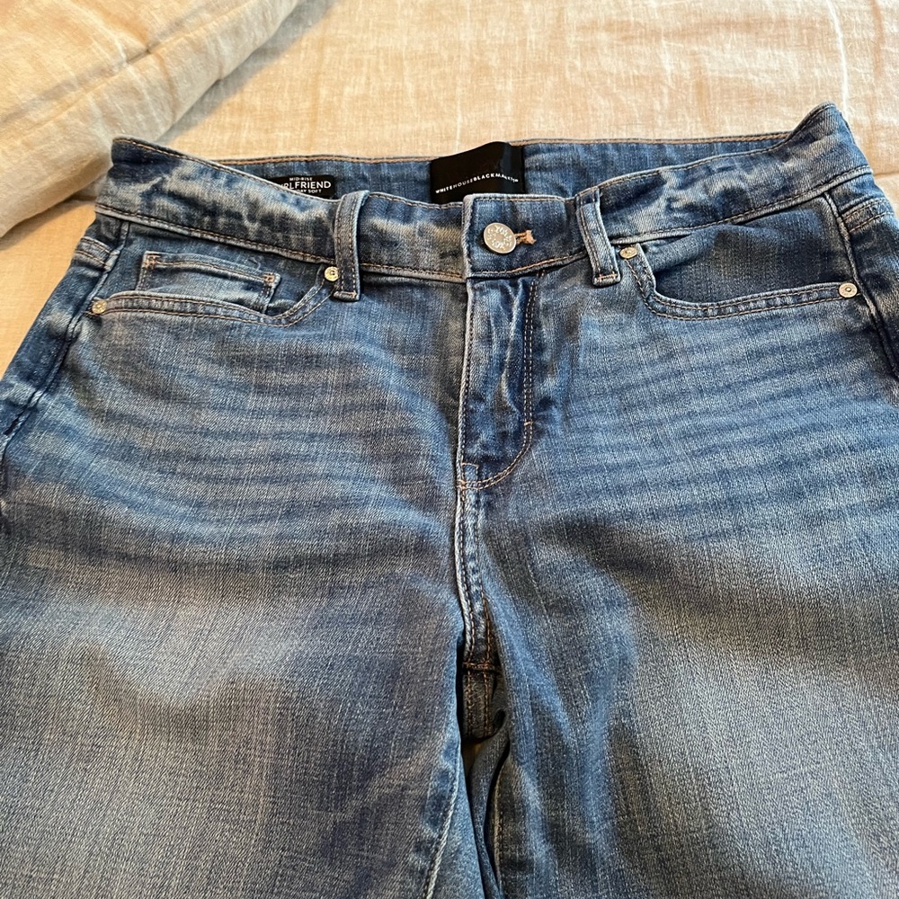 White House Black Market Blue Straight Leg Jeans Classic Style